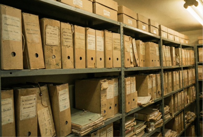 Un archivo con documentación en papel