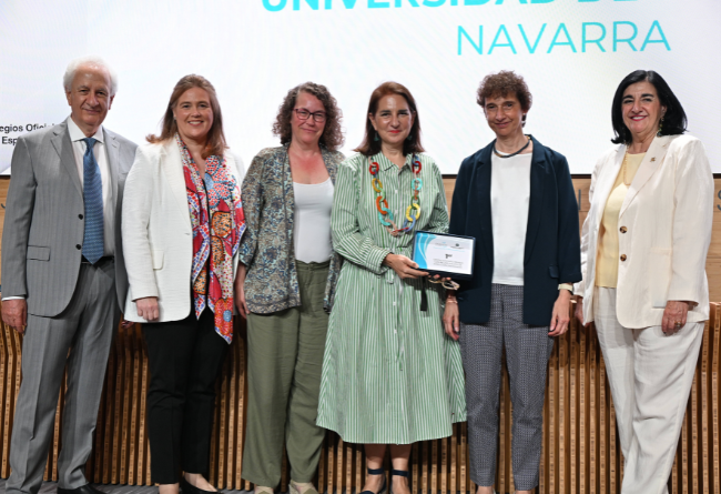 De izquierda a derecha, José María San Segundo, CEO de Merco; Teresa Llácer; Laura Remírez (vocal del COENAV); Carmen Rumeu; Cristina Orovigoicoechea; y Raquel Rodríguez